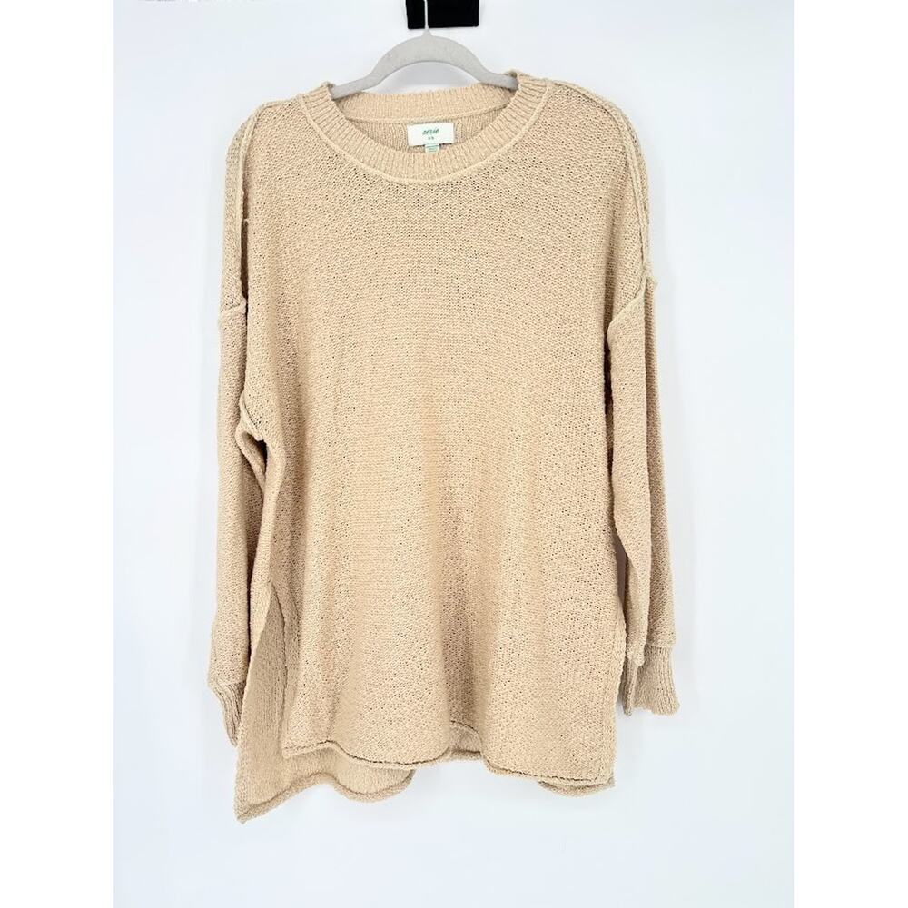 Aerie Womens Sweater Pullover Oversized Deconstructed Slouchy Beige Size Medium